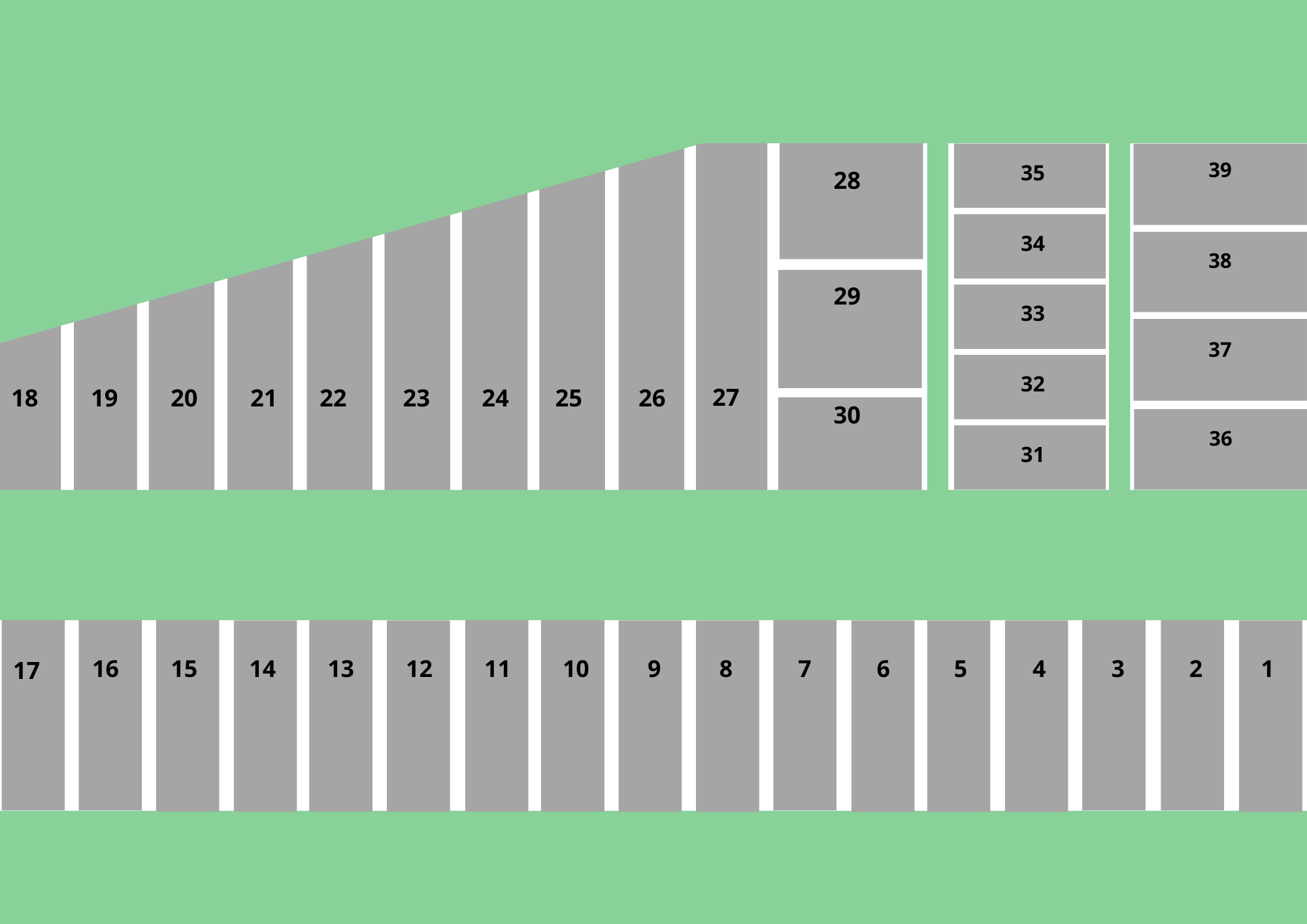 Plan du parc à bateaux de Treffort – 2025